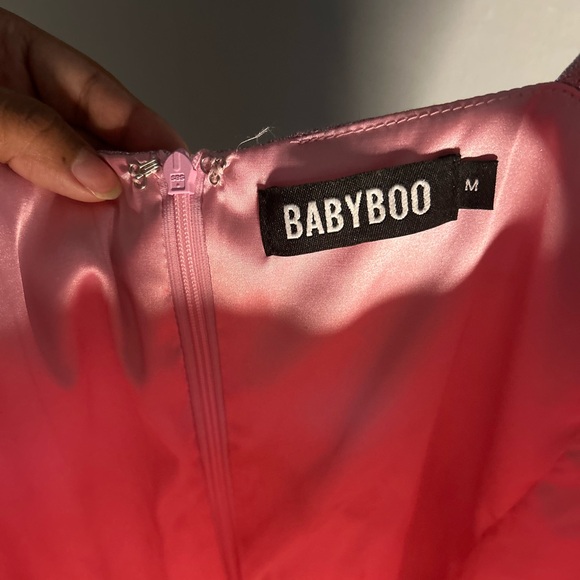 Babyboo Pink Satin Dress - Picture 4 of 4